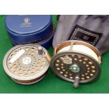 REEL & SPOOL: (2) Hardy JLH 7 alloy fly reel, rear disc adjuster, smooth alloy foot, retaining