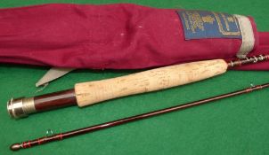 ROD: Hardy Sovereign 9' 2 piece Graphite trout fly rod, fine condition, line rate 6/7, burgundy