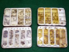 FLY BOXES: (2) Pair of Hardy Halford dry fly boxes each 6"x4", nickel logo to lid, one with after-