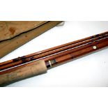 ROD: JS Sharpe of Aberdeen for Farlow 15' 3 piece spliced joint salmon fly rod, c/w spare tip,