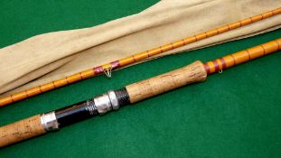 ROD: Unnamed Oliver's of Knebworth 10' 2 piece hollow glass pike or carp rod, burgundy close