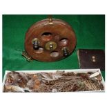 REEL & ACCESSORIES: Rare Southcott's Patent 9" mahogany and brass Scarborough pattern reel, 4