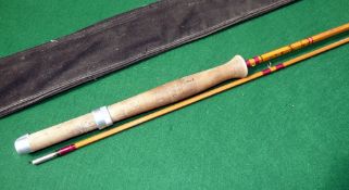 ROD: JJ McGinn Troutbeck 8' 2 piece impregnated cane trout fly rod, fine condition, line rate 5, red