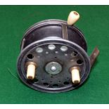 REEL: Hardy The Silex No.2 alloy drum casting reel, 4.25" diameter, twin white handles and casting