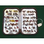 FLY BOX: Hardy Neroda No.2 mottled brown fly box, 6.25"x4"x0.75" slim model, internally fitted