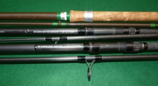 RODS: (3) Warrior Marker 12' 2 pce carbon rod, lined guides, 2.75lb test curve with screw reel
