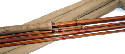 ROD: JS Sharpe of Aberdeen 14' 3 piece spliced joint salmon fly rod, c/w spare tip, line rate 10,