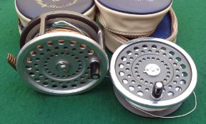 REEL & SPOOL: Hardy Marquis salmon No2 alloy fly reel, backplate tension adjuster, correct ribbed