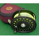 REEL: Hardy Ultralite Disc salmon fly reel, No.367, black finish, rear disc adjuster, smooth alloy