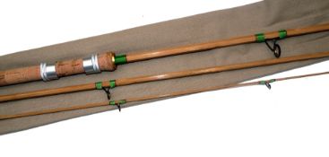 ROD: Custom built 11' 3 piece split cane chub or Avon rod in as new condition, light straw cane,