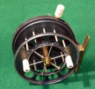 REEL: Extremely rare size Allcock lever type Aerial reel, 4" diameter, 1.25" between plates, retains