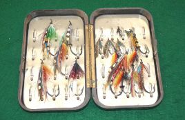 FLY BOX: Fine Hardy Neroda Ox blood deep salmon fly box, 6.25"x4"x1.25", internal security plates,