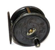 REEL: Hardy Uniqua 3 7/8" alloy salmon fly reel, Duplicated Mk2, black handle with telephone