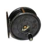 REEL: Hardy Uniqua 3 7/8" alloy salmon fly reel, Duplicated Mk2, black handle with telephone