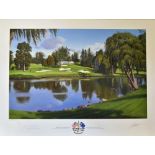 Baxter, Graeme signed "Ryder Cup 2010 Celtic Manor" colour print signed by both the artist and the