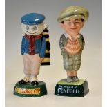2x Royal Doulton Ltd Ed Golfing Advertising figures to incl Penfold Golfer and Dunlop Caddie figures
