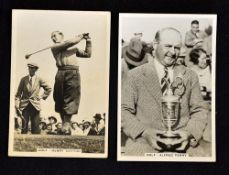 Henry Cotton and Alfred Perry Open Golf Champions real photograph cigarette cards-"Sporting Events