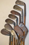 10x assorted irons to incl - Tom Morris St Andrews m/niblick, Bisset N. Berwick Pitcher, Halley's