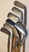 8x various smf irons to incl Smiths Pat Anti-shank lofter, 2x Carruthers Pat cleek and mid iron,