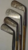 4x assorted irons to incl Maxwell mid iron, Robert Simpson Carnoustie cleek, R Forgan St Andrews smf