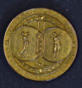 Fine 1924 Worplesdon Golf Club 9ct gold medal - for "Scratch Mixed Foursomes" engraved on the