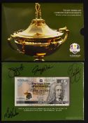 2014 Gleneagles xRyder Cup Bank of Scotland signed commemorative £5 note - signed by 4x USA