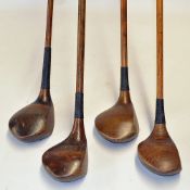 3x various good size woods to incl Harry Amos striped top lofted driver, James Anderson shallow face