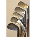 6x various irons to incl 2x Vickers Clyde alloy irons - 3 iron and mashie; Andy Campbell Monel metal