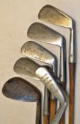 6x various irons to incl 2x Vickers Clyde alloy irons - 3 iron and mashie; Andy Campbell Monel metal