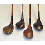 4x assorted good size woods to incl Andy Shaw driver, Percy Beale Temple GC brassie, J C Smith