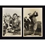 Bobby Jones and W Lawson Little real photograph golfing cigarette cards - "Sporting Events and