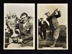 Bobby Jones and W Lawson Little real photograph golfing cigarette cards - "Sporting Events and