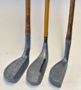 3x various alloy mallet head putters to incl Mills R.M Bent neck by the Standard Golf Co, P.33