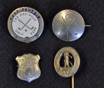 Selection of Silver Golfing Badges to include 1921 'THGC' with crossed clubs shield badge, a '