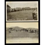 2x early J.H Taylor and Arnaud Massey golfing postcards - to include "Start of Massey-Taylor golf