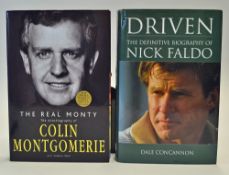 Golfing signed biographies to incl "Driven-Nick Faldo" 1st ed 2001 signed by Nick Faldo to the first
