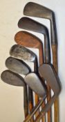 8x assorted irons to incl 2x Tom Stewarts a mashie and m/niblick, Gibson's Genii Model m/niblick,