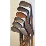 8x assorted irons to incl 2x Tom Stewarts a mashie and m/niblick, Gibson's Genii Model m/niblick,
