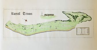 Royal Troon Golf Course - hand crafted coloured course plan from The Windsor Collection of Classic