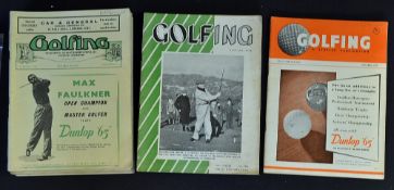 "Golfing" original magazines 1952 and 1954 - both complete set of 12 - some staple rust in the '52