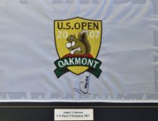 2007 Oakmont US Open Golf Championship 18th hole pin flag signed by the winner Angel Cabrera