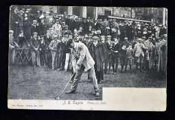 Tom Morris St Andrews Old Golf Course postcard - officiating match showing J H Taylor Champion