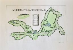 Muirfield Village Golf Course - hand crafted coloured course plan from The Windsor Collection of