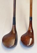 2x good sized fairway woods to incl Forgan Crown Model spoon and Graham Inverness Brassie with