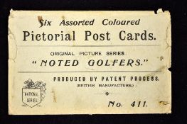 Scarce "Noted Golfers" National Series envelope No.411- originally containing 6 assorted coloured