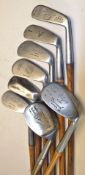 8x assorted stainless head irons to incl Donaldson Rangefinder deep face mashie, Cochrane