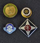 Silver and Enamel Golfing Lapel Badges including Eugéne Golf Association, Wildungen GC badge plus