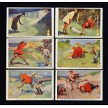 Collection of 6x early North British Rubber Co "Chick Golf Ball" Advertising colour comical