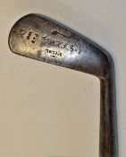 Scarce Tom Stewart "RTJ" (Bobby Jones) no. 3 iron c/w Stewart inspection dot to the toe c/w full