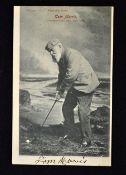 Rare Tom Morris Open Golf Champion signed postcard - signed in ink to the boarder - Famous Golfers